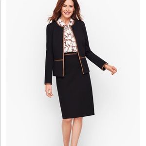 TALBOTS ITALIAN LUXE KNIT TIPPED JACKET